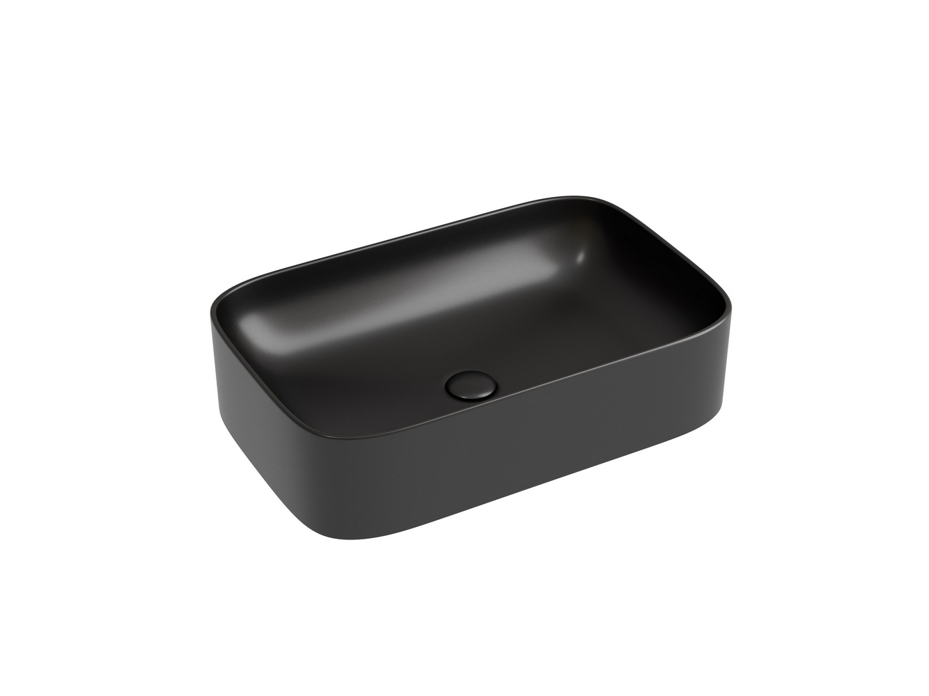 Умывальник чаша накладная прямоугольная (цвет Черный Матовый) Element 605x380x122мм