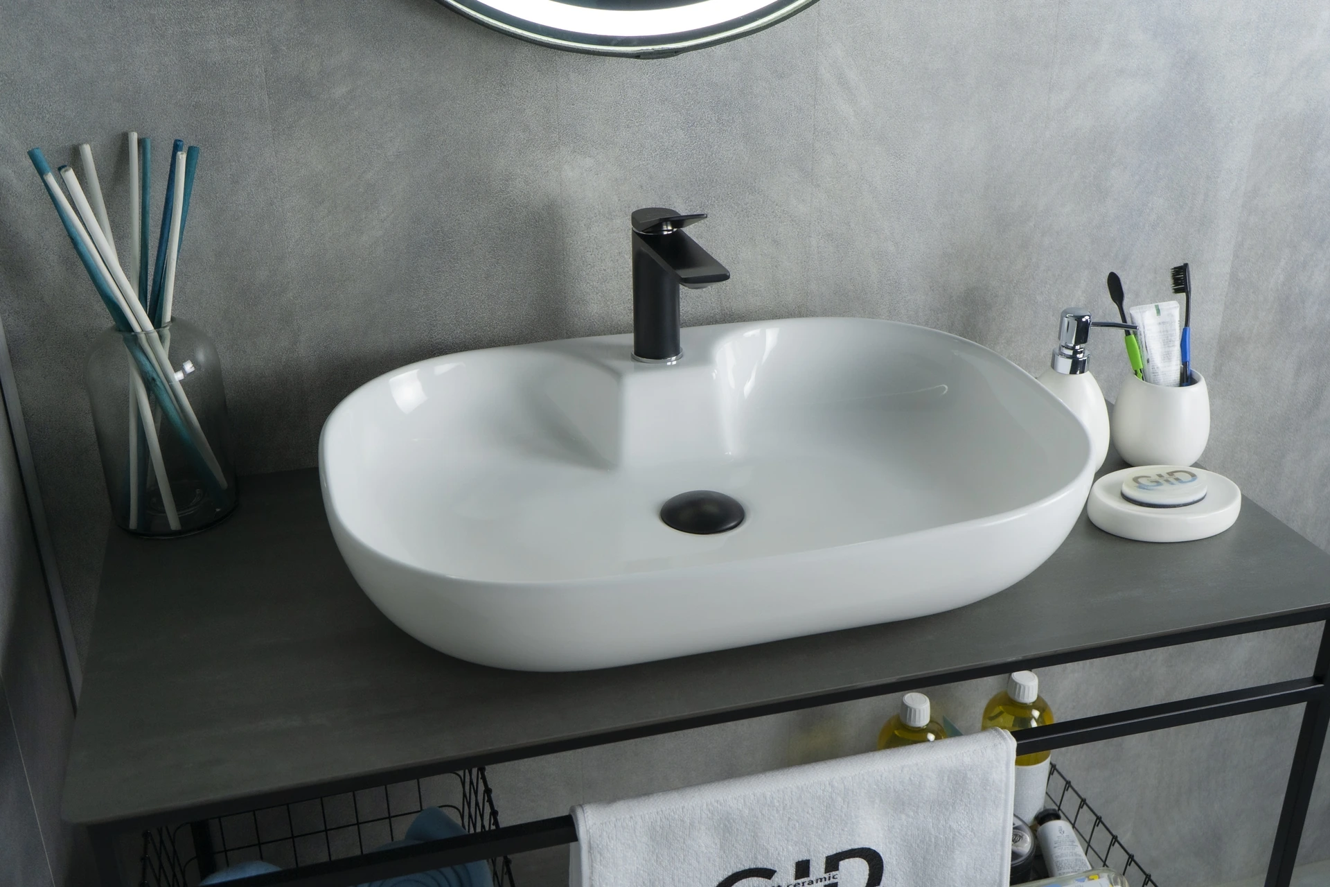 Раковина Gid N9446b 51156 накладная белая 61x42x12.5