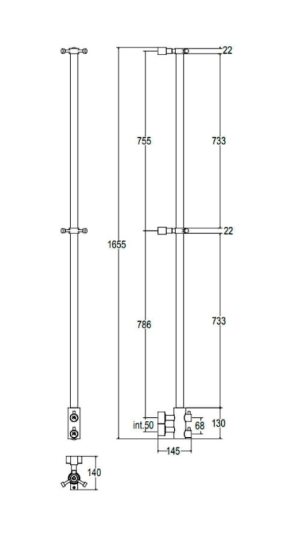 Полотенцесушитель водяной Margaroli Arcobaleno 5x165 416LNO черный