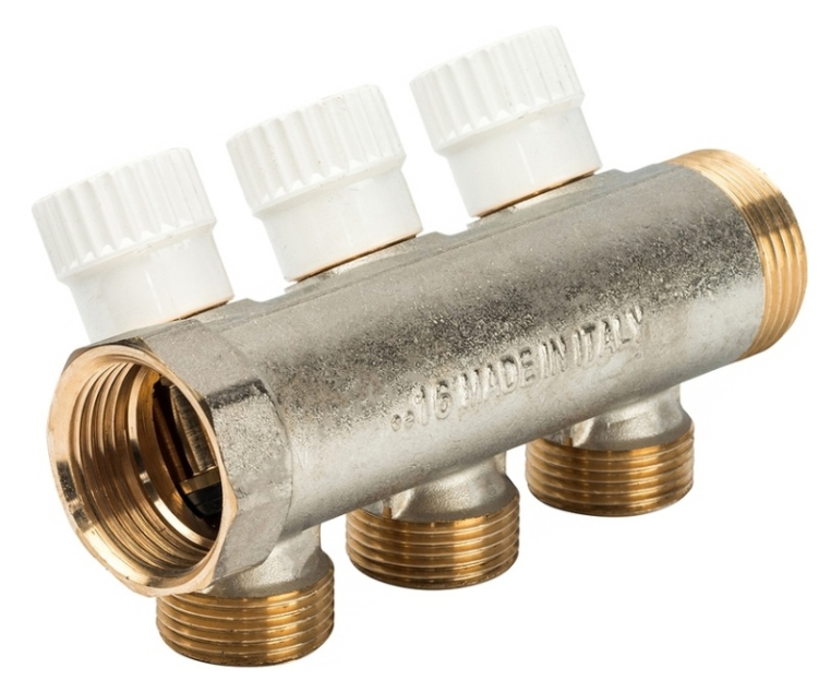 Коллектор Luxor CP 453 1 3 выхода 3/4"ЕК с перекрывающими кранами (68513503)