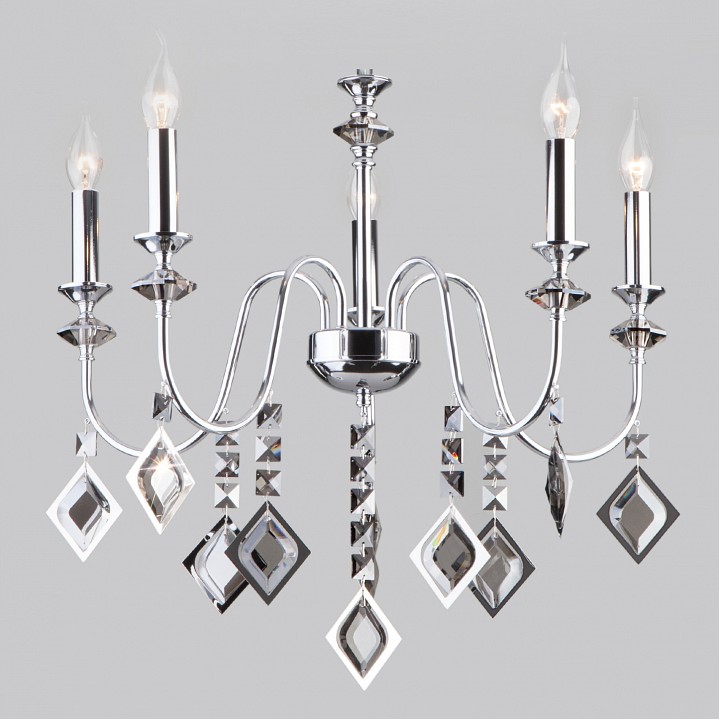 Подвесная люстра Eurosvet Telao 10120/5 хром/дымчатый хрусталь Strotskis Smart