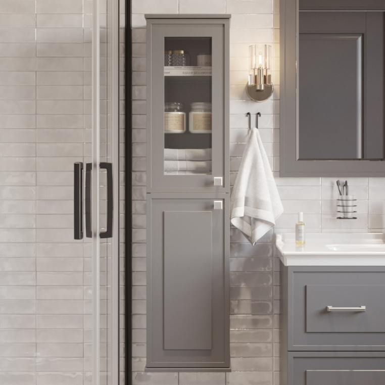 Шкаф-пенал Stworki Хадстен L, серый (С16834)