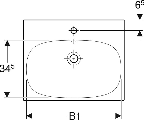 Раковина встраиваемая Geberit Acanto 60x48 500.620.01.2