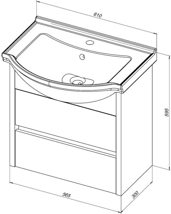 Мебель для ванной Aquanet Сидней 60 дуб рошелье 00244672