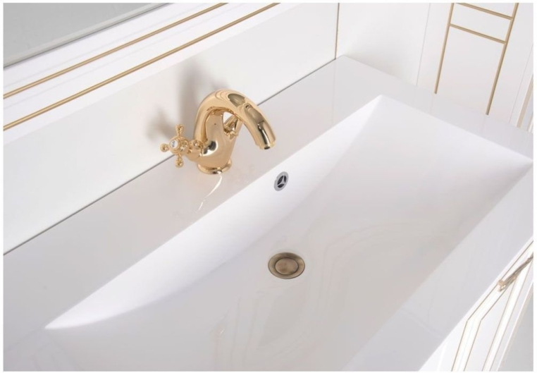 Мебель для ванной Aquanet Паола 90 белый/золото (литьевой мрамор) 00187844