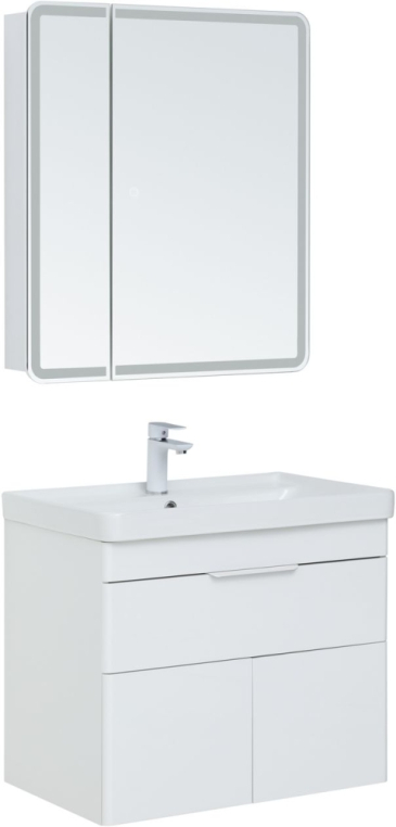 Тумба под раковину Aquanet Ирис new 710 белый глянец (1 ящик, 2 дверцы) 00310149