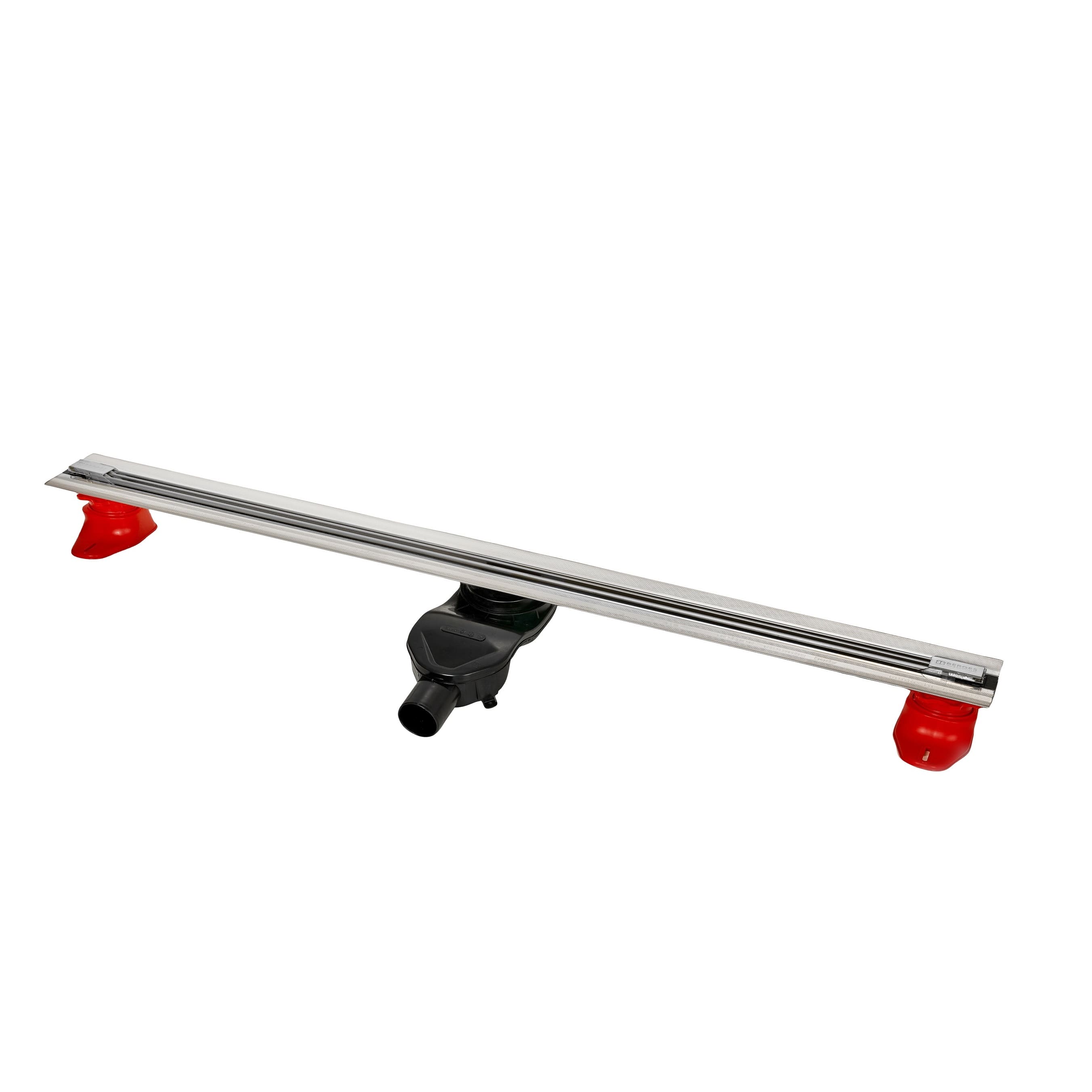 Желоб BERGES водосток напольный SUPER Slim 1000 нержавеющая сталь, золото глянец, S-сифон D50 боковой