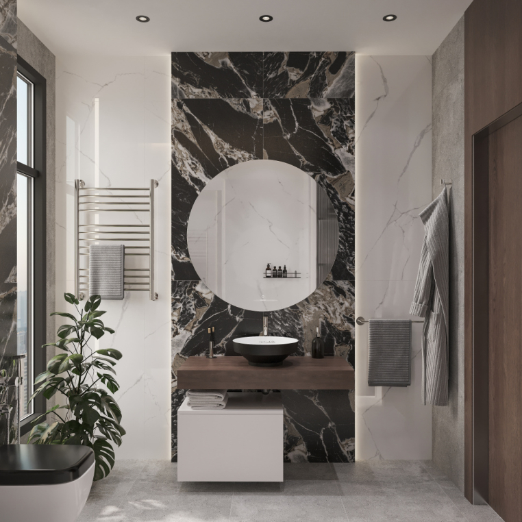 Мебель для ванной Stworki Ольборг 100 столешница дуб карпентер, без отверстий, с тумбой 50, с раковиной Vitra Water jewels