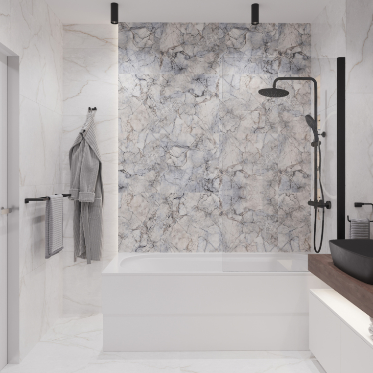 Мебель для ванной Stworki Ольборг 100 столешница дуб карпентер, без отверстий, 2 тумбы 50, с раковиной Vitra Shift черной