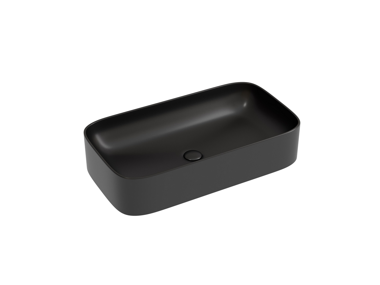Умывальник чаша накладная прямоугольная (цвет Черный Матовый) Element 705x380x150 мм