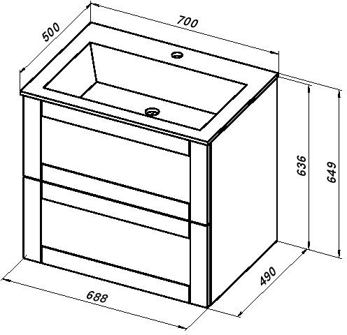 Тумба под раковину Aquanet Терра 70 маренго 00313244