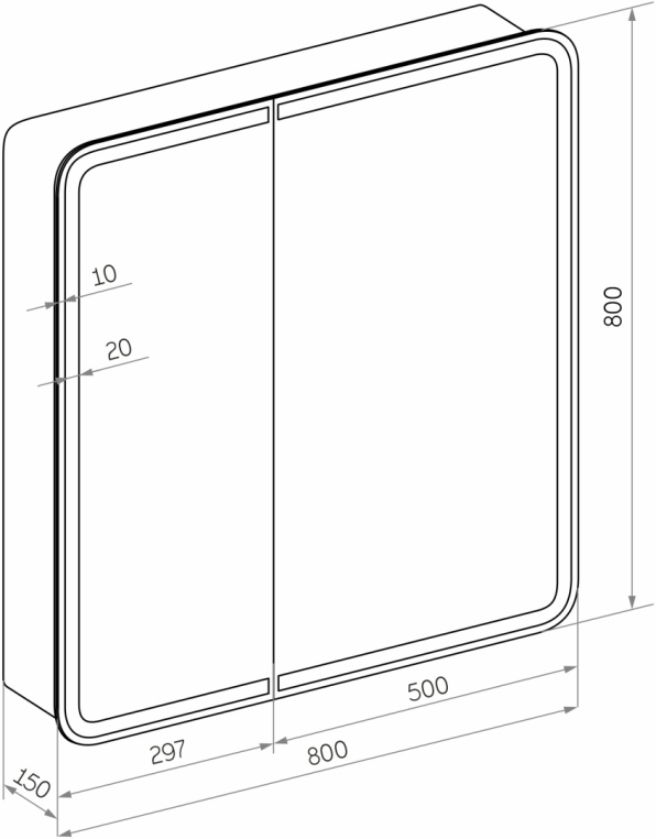 Мебель для ванной Stworki Берген 80 белая с темной столешницей, раковина Moduo 50 Square