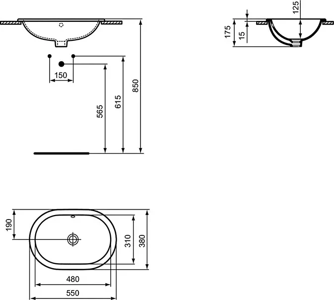 Раковина Ideal Standard Connect 55x38 E504801