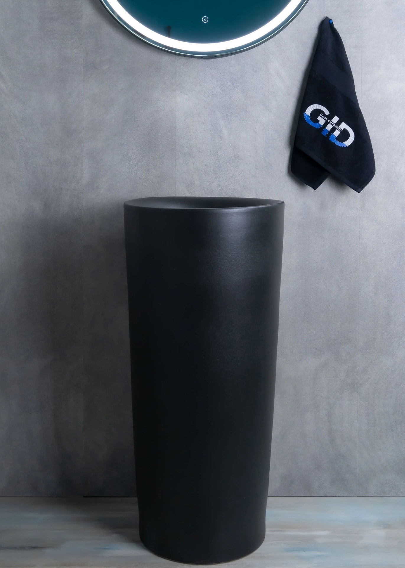 Раковина Gid Nb130bg 81110 накладная черная графит 40x40x85