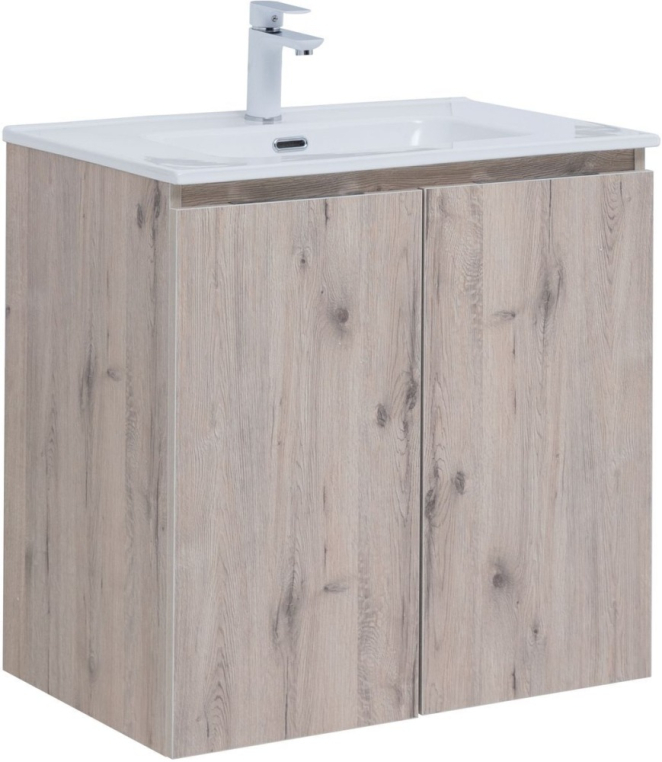 Тумба под раковину Aquanet Алвита New 70 2 дверцы, дуб веллингтон белый 00303906
