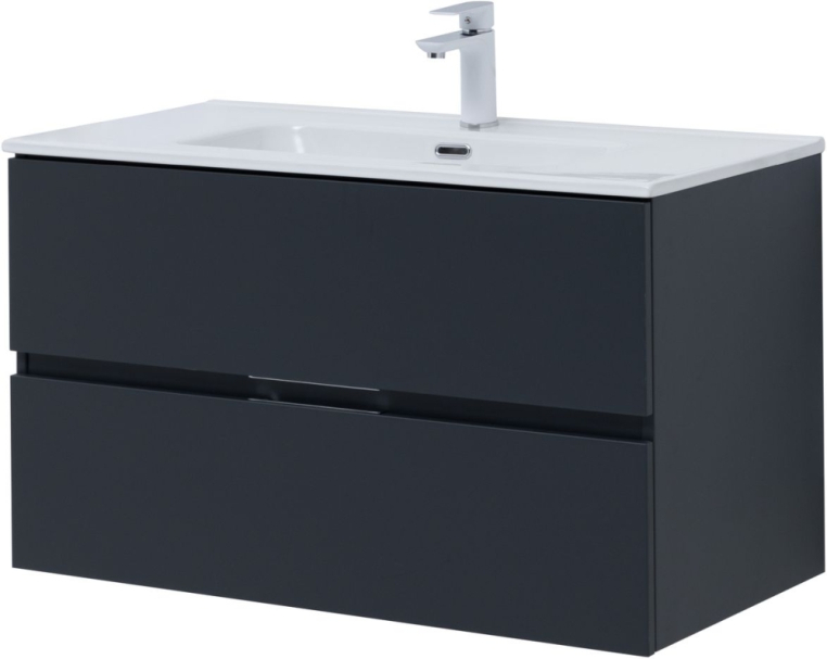 Тумба под раковину Aquanet Алвита New 90 2 ящика, антрацит 00303919