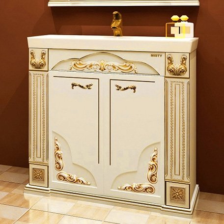 Тумба с раковиной Misty Барокко 100 бежевая, патина (Л-Бар01100-033Пр+E4801-00)