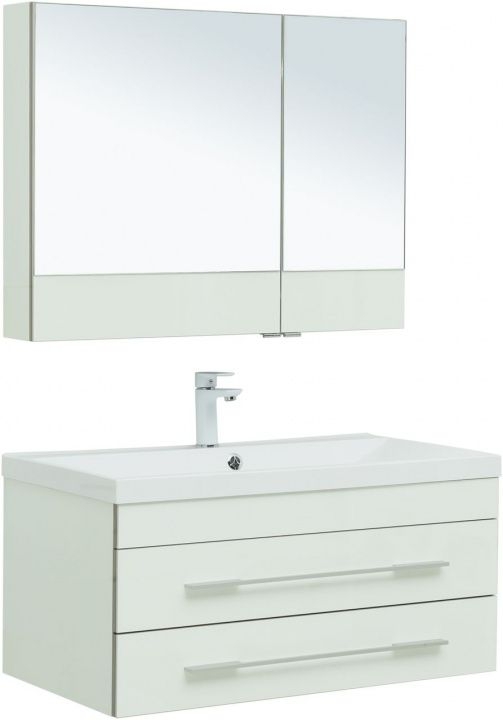 Комплект мебели для ванной Aquanet Верона 90 белый (подвесной 2 ящика) 00287653