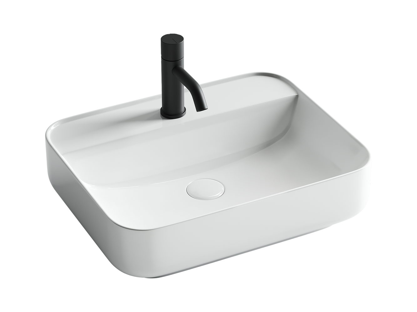 Накладные раковины CERAMICANOVA CN5015 Умывальник чаша накладная прямоугольная Element 500*400*140мм