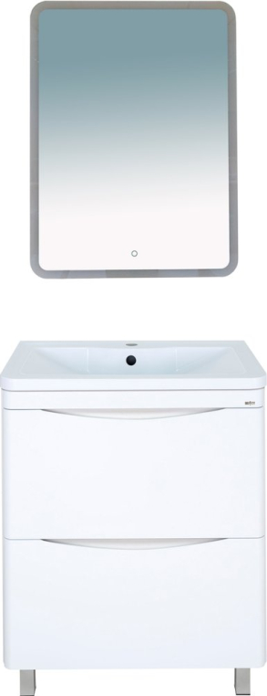 Комплект мебели Misty Атлантик 70, с двумя ящиками, белая (П-Атл-01070-0112Я+4623723685666+Э-Али04075-01П)