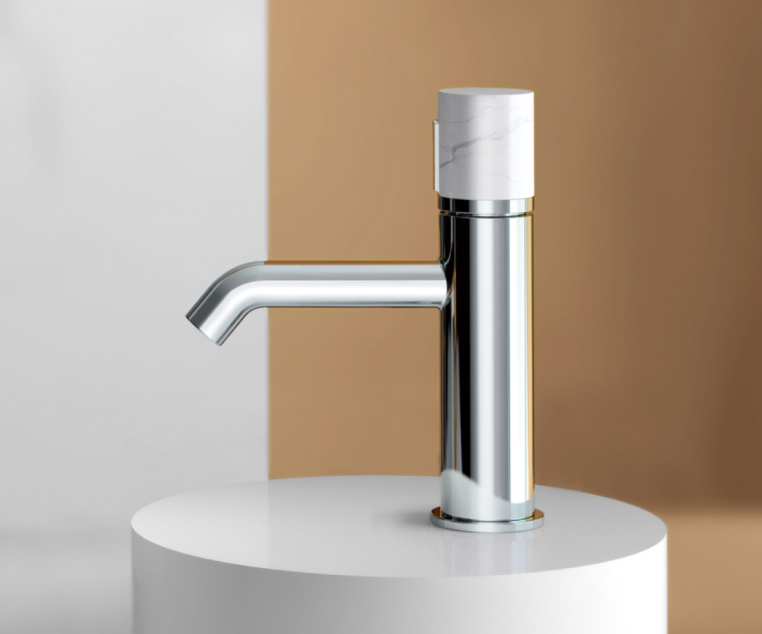 Смеситель для раковины Bronze de Luxe FOCUS хром/мрамор (24601CM)