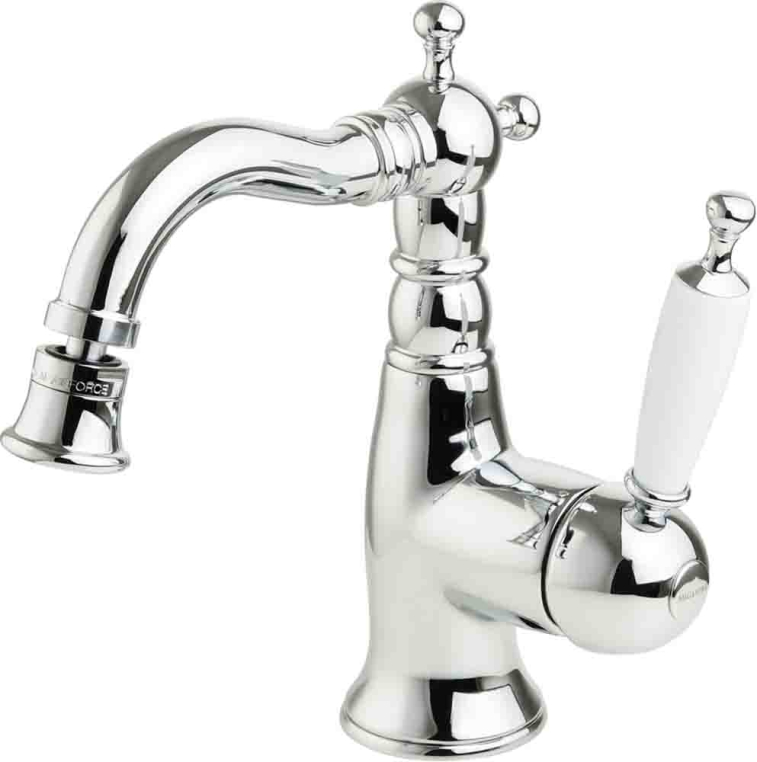 Смеситель для биде Migliore Oxford 19121 с белой ручкой хром