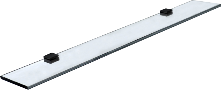 Полка Stworki Glass Shelf 60 фурнитура черная, выбеленное закаленное стекло AGC CrystalVision (3GW262TTKK000)