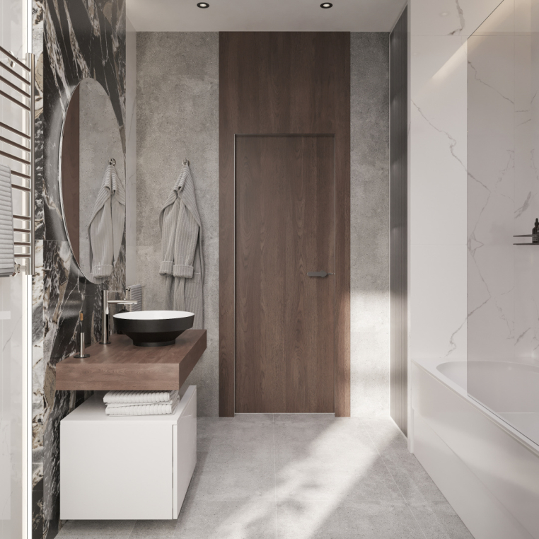 Мебель для ванной Stworki Ольборг 100 столешница дуб карпентер, без отверстий, с тумбой 50, с раковиной Vitra Water jewels