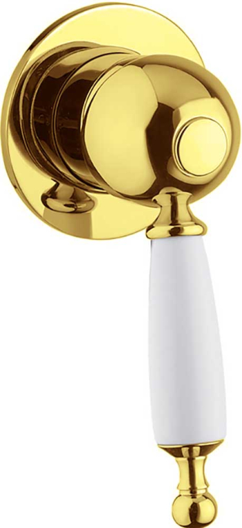 Смеситель скрытого монтажа Migliore Oxford 19178 с белой ручкой золото