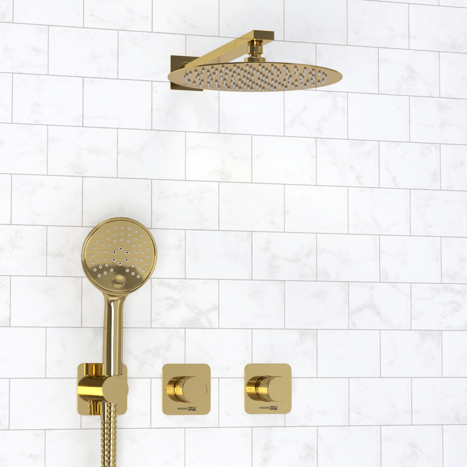 A7651.303.183.208.280.197.207  Встраиваемый комплект для душа с верхней душевой насадкой и лейкой