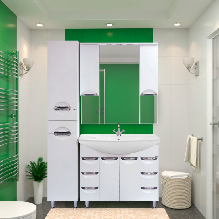 Комплект мебели Misty Жасмин 105 белая эмаль (П-Жас01105-0116Я+4620008197340+П-Жас02105-011Св)