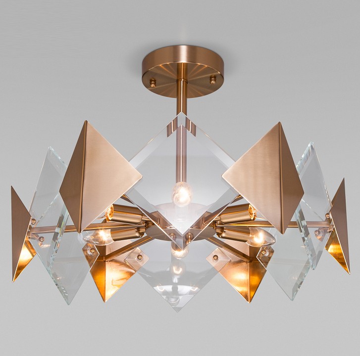 Люстра на штанге Eurosvet Origami 60121/6 латунь Smart