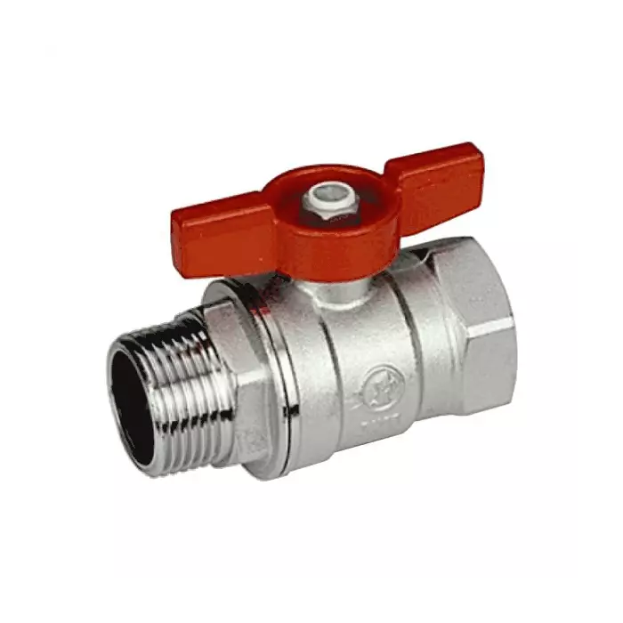 Кран шаровой латунь хром R254D Ду 15 Ру42 ВР/НР бабочка Giacomini R254X003