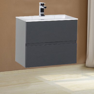 Тумба с раковиной Aquanet Алвита 70 серый антрацит (00183992+00182523)