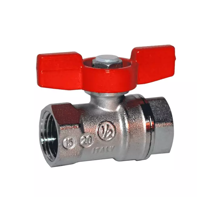 Кран шаровой латунь хром R251D Ду 15 Ру42 ВР бабочка Giacomini R251X003
