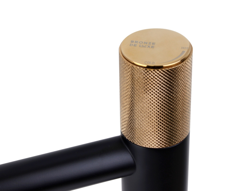 Смеситель высокий AVANGARDE черный, розовое золото (2030MH)