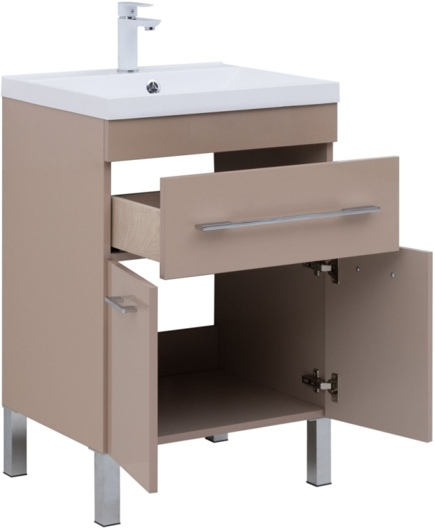Тумба под раковину Aquanet Верона 60 капучино (1 ящик, 2 дверцы) 00304534