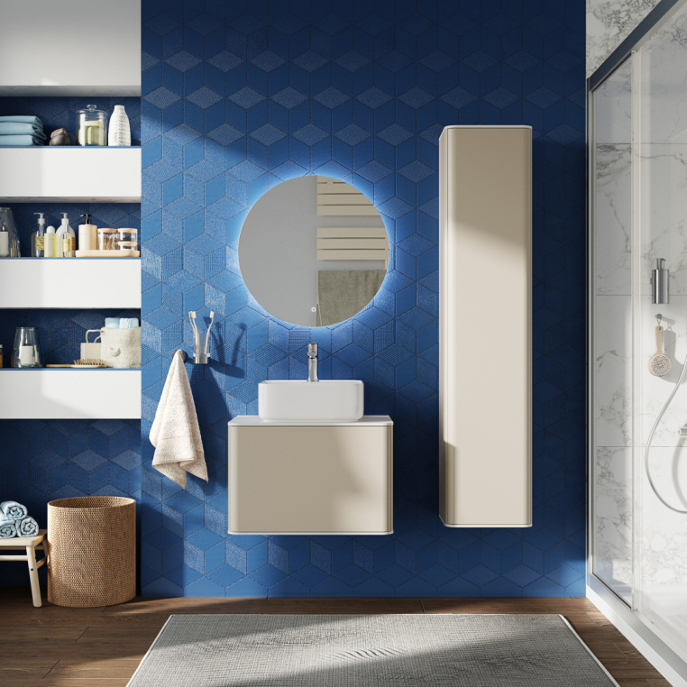 Мебель для ванной Stworki Ноттвиль 60 бежевый шелк, без отверстия под смеситель