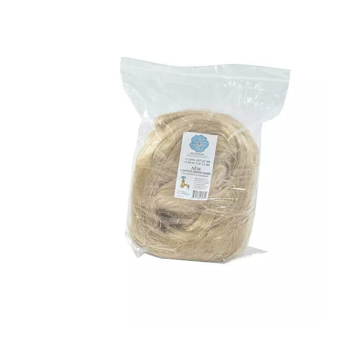 Лен сантехнический очищенный п/э пакет 500гр ЮНАФЛЭКС