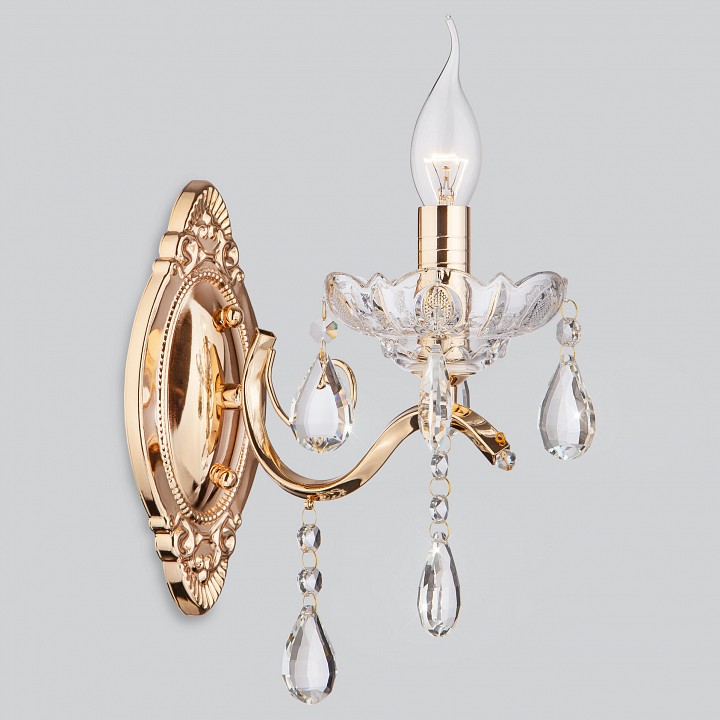 Бра Eurosvet Brianna 3188/1 золото/прозрачный хрусталь Strotskis