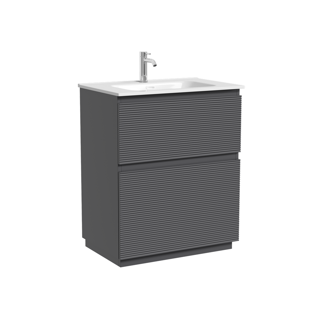 Тумба напольная SANCOS Folk Floor, 690х445х850, c двумя ящиками оснащенными доводчиками, Grey soft, арт.FL70FGS