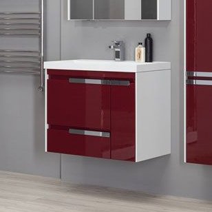 Тумба с раковиной Aquanet Тиволи 90 бордо (00180059+00179396)
