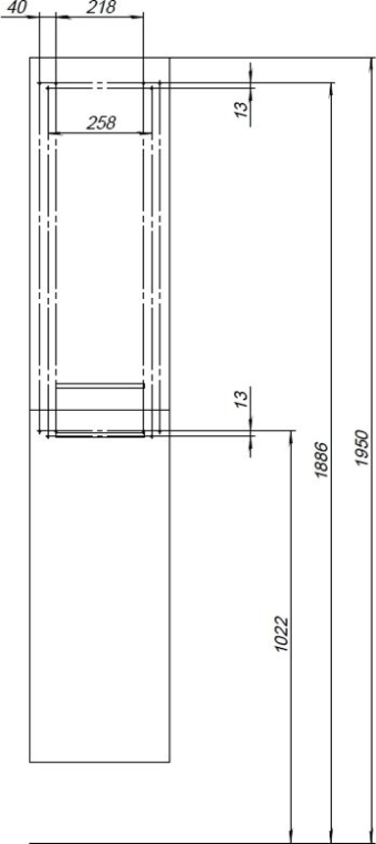 Шкаф-пенал для ванной Aquanet Nova 35 белый 00242261