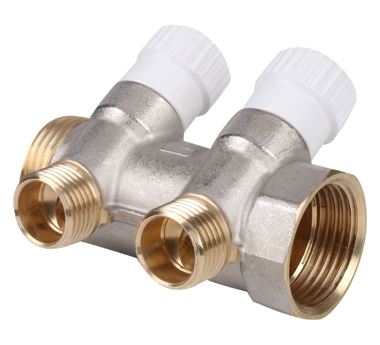 Stout Распределительный проходной коллектор ВР-НР 1" c 2 отводами 1/2" (SMB 6851 011202)