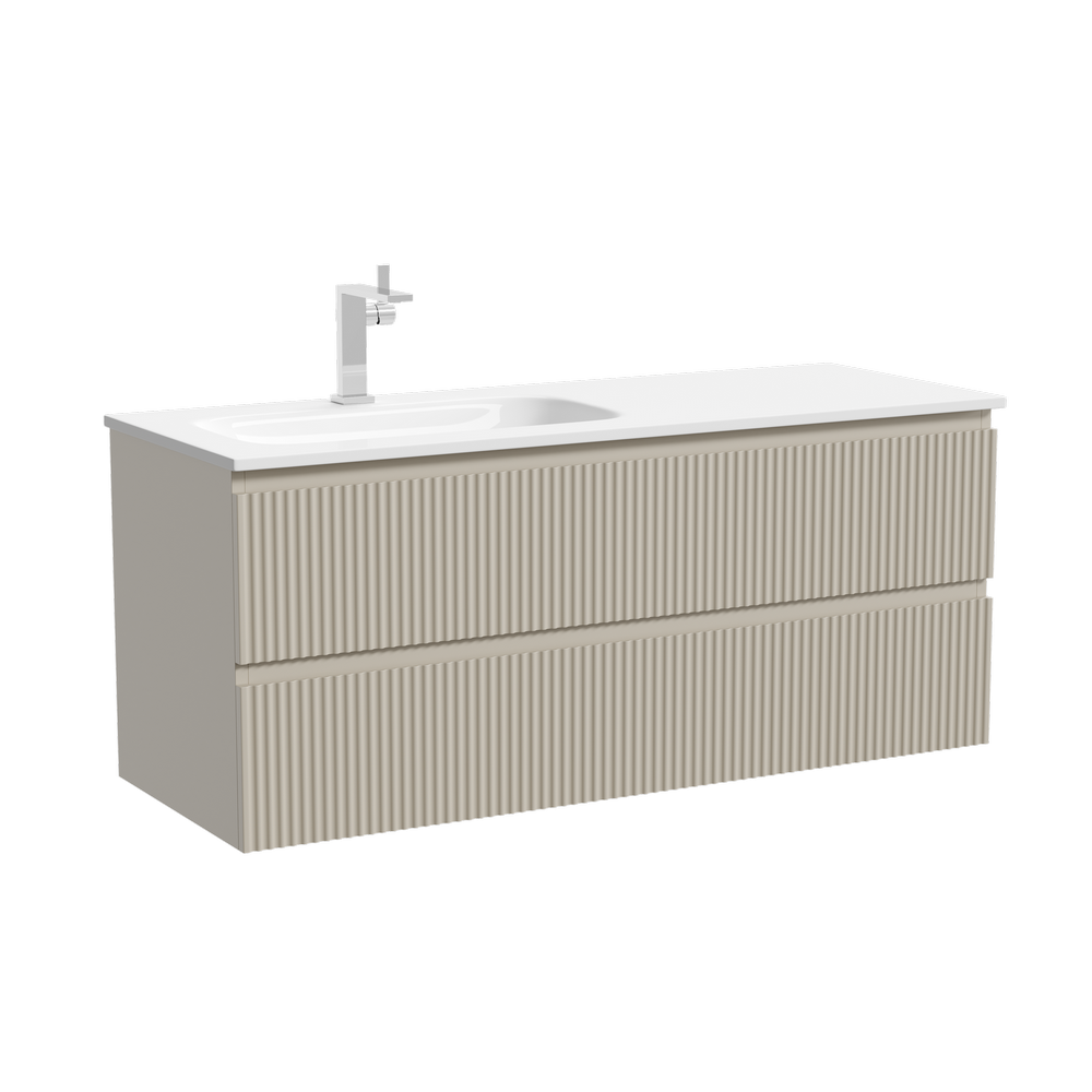 Тумба подвесная SANCOS Snob R левая 1195х445х500, c двумя ящиками оснащенными доводчиками, Beige Soft, арт.SNR120LCE