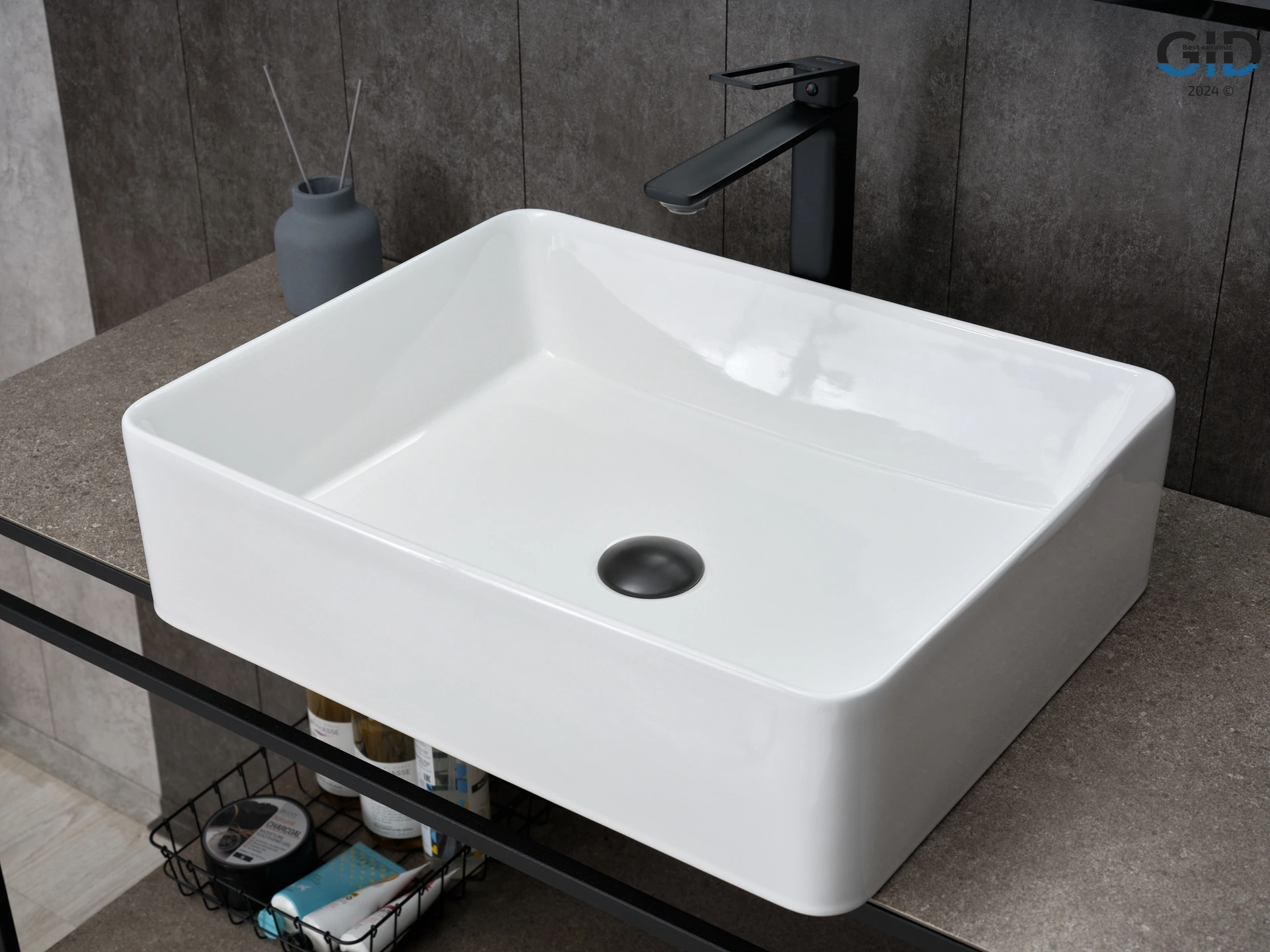 Раковина Gid N9104 51236 накладная белая 52x41x13.5