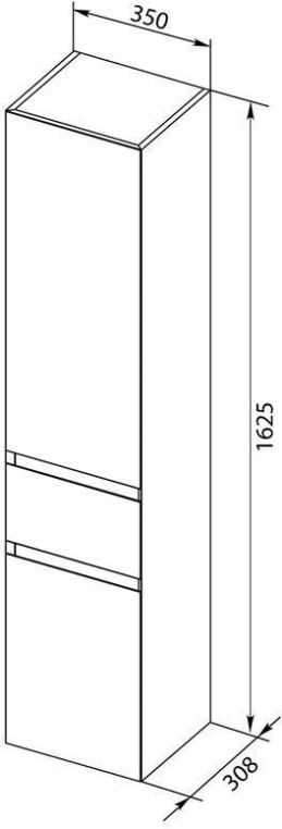 Шкаф-пенал для ванной Aquanet Йорк 35 L белый глянец 00209143