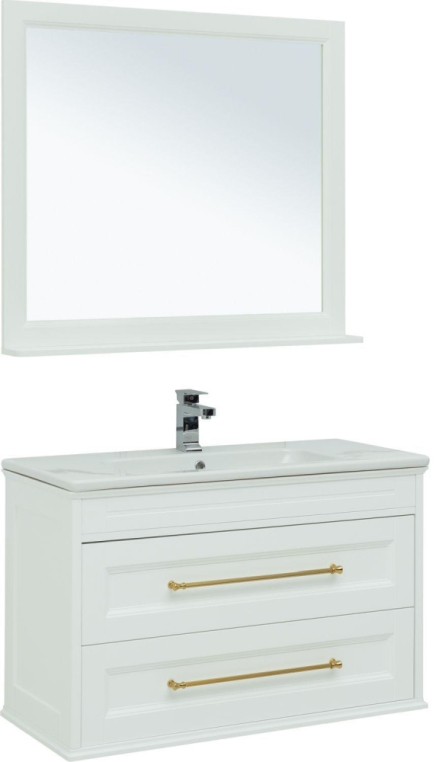 Мебель для ванной Aquanet Бостон М 100 белый (ручки золото) 00281190
