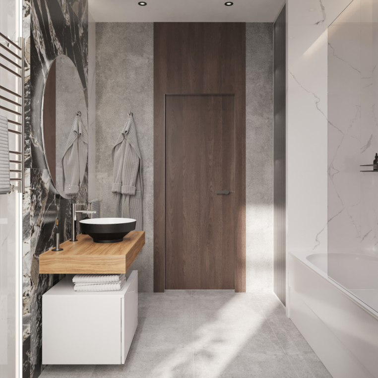 Мебель для ванной Stworki Ольборг 100 столешница дуб французский, без отверстий, с тумбой 50, с раковиной Vitra Water jewels