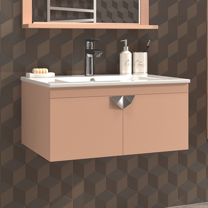 Тумба с раковиной Misty Сахара 75 песочная (Пр-Сах06075-0511По+QDR75SLWB01)